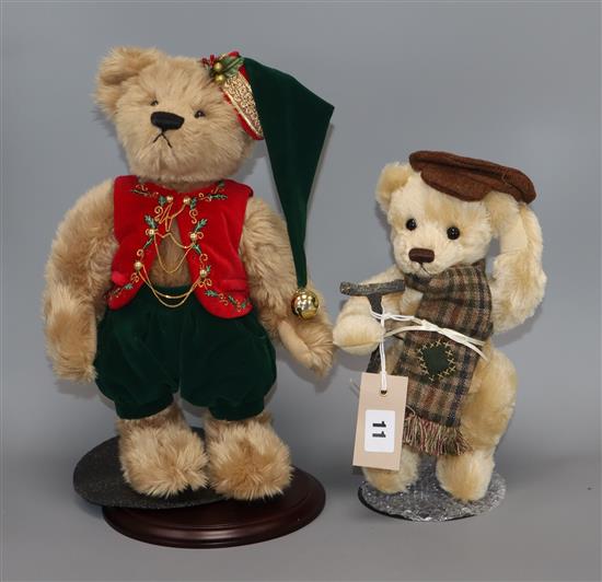 Two Franklin Mint bears: Tiny Tim, boxed and Joey Noel, boxed with certificate